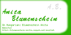 anita blumenschein business card